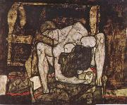 Egon Schiele Blind Mother oil